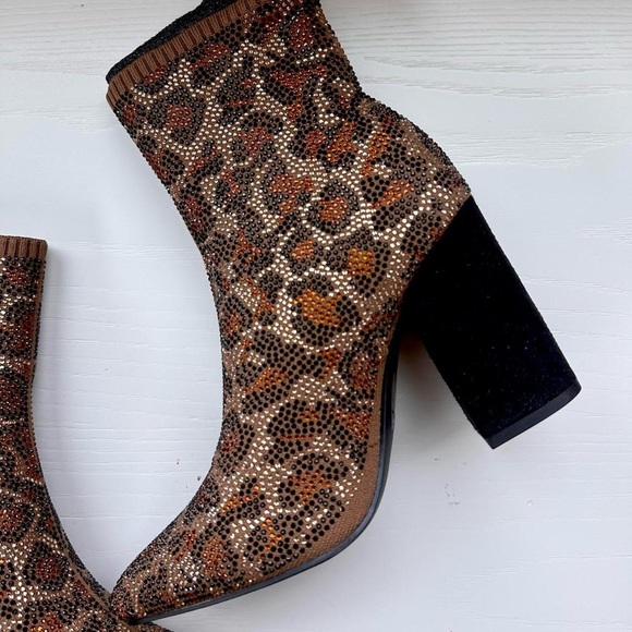 MIA Brown Marlena Leopard Spot Knit Boot 6.5 NWT - Picture 5 of 8